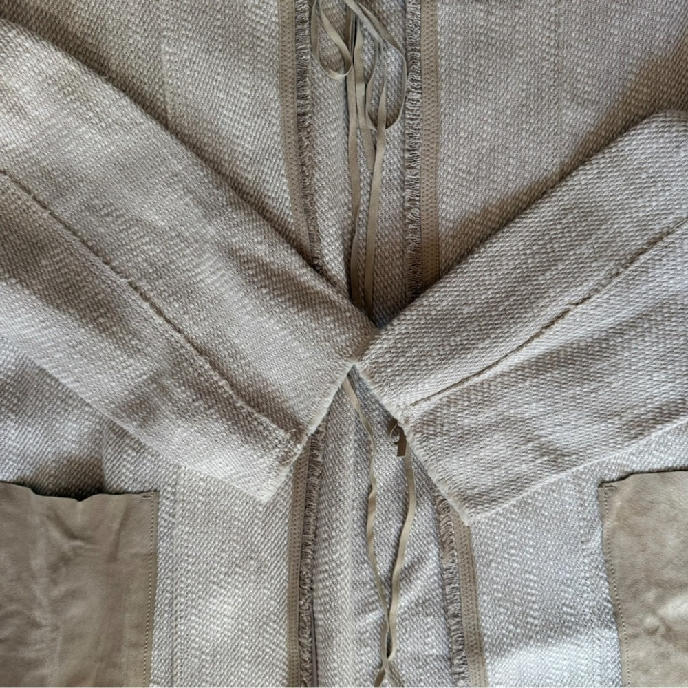 Elie Tahari Cream Textured Suede Knit Jacket Size Minimalist Neutral Luxury - Picture 13 of 16